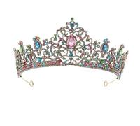 Veemoon Alloy Bridal Tiara Crown with Rhinestones Elegant Baroque Wedding Headpiece for Women Decorative Hair Accessory for Bride Birthday Prom and Beauty Pageants
