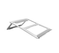 Veemoon Aluminum Alloy Folding Laptop Stand Hollow Anti-slip Cooling Rack for Desk Use, Portable Notebook Computer Support Holder Silver for Office and Home