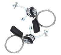 Veemoon Aluminum Thumb Shift Lever Cable for Bicycle Gear Shifter, Adjustable Friction Control with Wire, Split Design Pair for Mountain Bike and Commuter Cycling