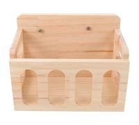 Veemoon Animal Feeder Chinchilla Food Feeding Tool Easy to Install Minimizes Waste Wood Material Can Be Installed on Pet Cage Hay Dispenser for Rabbits Small Animals
