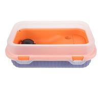 Veemoon Aquatic Turtle Tank Aquarium Basking Platform and Ramp, Small Orange-Blue Tortoise Habitat Box Drainage for Water and Land Use, Anti-Escape Turtle Tank for Reptile Care