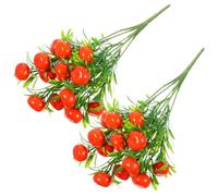 Veemoon Artificial Fake Strawberries and Not Easy to Fade with Decorative Effect 2pcs Pvc Material Elegant Faux Fruits for Decoration for Indoor Desk Floral Decorations and Party