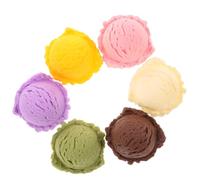 Veemoon Artificial Ice Cream Balls Play Food Set 6 Colors Faux Ice Cream Cone Model Pretend Dessert for ’ Kitchen Role Play and Party Decoration
