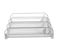 Veemoon Automatic Drink Shelf Pusher Machine 300Mm White 3pcs for Fridge Beverage Organizer with Single Row Roller, Self-Pushing Bottle Sliding Dispenser for Supermarket and Home Use