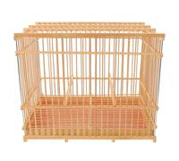 Veemoon Bamboo Bird Cage Rectangular Parrot Cage With Hanging Hook & Tray For Retro Travel Budgie Lovebird Cockatiel Parrot 11.40x9.43x7.86in