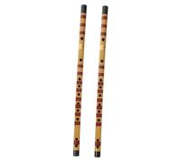 Veemoon Bamboo Flute Set for Beginners 2pcs Handmade Natural Flute Chinese Knot and Diaphragm Musical Instrument for Learning and Performance Random Style