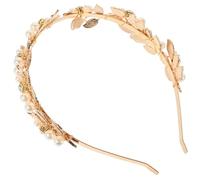 Veemoon Baroque Leaf Crown Headband Alloy Bridal Hair Accessory Elegant Wedding Jewelry for Bride Bridesmaids Festival Hairpiece Gold Tone