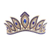 Veemoon Baroque Rhinestone Crown Bridal Tiara Round Alloy Enchanted Eye Style for Bride Lady Sapphire Rhinestone Wedding Party Hair Accessory