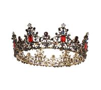 Veemoon Baroque Style Crown Retro Bridal Tiara with Delicate Rhinestones Elegant Head Ornament for Women Wedding Prom Birthday Party