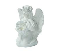 Veemoon Battery Operated Resin Angel Statue Light for Outdoor Garden Decor, Creative Glowing Angel Figurine Sculpture, Unique Patio Ornament LED Light