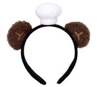 Veemoon Bear Ears Headband Cute Soft Adult Cosplay Chef Accessory for Parties Festive Hair Hoop Animal Headdress Role Play