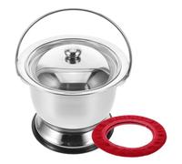 Veemoon Bedpan Silver Stainless Steel for Elderly and Seniors with Lid Portable Commode Bucket Easy to Clean Sturdy Bathroom Urinal Basin Suitable for Bedside Use and Home Care