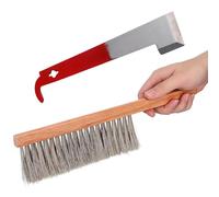 Veemoon Beehive Tool Kit with J Hook and Bee Hive Brush, Scraper Beekeeping Tools Set for Hive Maintenance and Honey Harvesting, Suitable for Beekeepers and Apiary Equipment