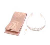 Veemoon Birthday Party Crown Headband Sash Crown Shoulder Strap Party Dressing Accessories for Birthday Decorations for Queen Celebration