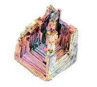 Veemoon Bismuth Crystal Mineral Specimen Unique Iridescent Artwork Decor for Home Office Bedroom Aquarium Fish Tank Plant Pot Display