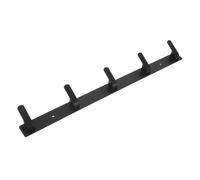Veemoon Black Aluminum Adhesive Wall Hooks 5 Hook for Kitchen Utensils | Strong Hold on Smooth Walls, Repeat Use on Wet Tiles, Entryway and Kitchen Wall Mounting