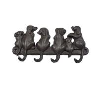 Veemoon Black Cast Iron Dog Shape Coat Hook Retro European Style Heavy Duty Wall Hook for Coats and Hats Suitable for Tile and Wood Surfaces