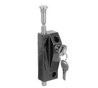 Veemoon Black Metal Spring-Loaded Door Foot Lock with 2 Keys, Surface Mounted Automatic Rotating Sliding Door Lock, Floor Spring Bolt for Patio Gate Security