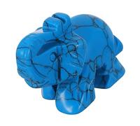 Veemoon Blue Aventurine Crystal Elephant Figurine with Elegant Design, Healing Stone Gemstone Elephant Statue for Office and Festival Room Decoration