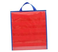 Veemoon Blue Table Pocket Chart for Classroom, Oxford Cloth and PVC, Two-Sided Design with 5 Pockets Each Side, Easy Display and Space-Saving Storage for School Use