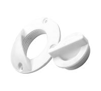 Veemoon Boat Scupper Valve Fitting Small White Plastic Boat Water Drain Outlet Accessory for Hull Bottom Drainage and Live Fish Hold Discharge
