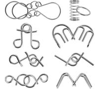 Veemoon Brain Teaser Puzzle Set 8Pcs for Seniors, Includes Luban and Kongming Locks, Interactive Activities for Elderly Alzheimer’S Care