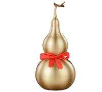 Veemoon Brass Gourd Ornament Brass Gourd Model Fortune Longevity Gift Prosperity Attract Gourd Brass Hu Lu Brass Calabash Hulu Figurine Prosperity Lucky Charm Wulu Feng Shui Antique Metal