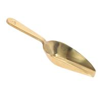 Veemoon Brass Scoop Tea Spoons Long Handle Classical Smooth Surface Easy to Clean Golden Metal Tea Measuring Spoon Home Kitchen