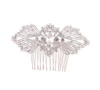 Veemoon Bridal Hair Comb Crystal Wedding Hair Accessories Rhinestones and Simulated Pearls 102x62mm Bridal Headpiece for Bride