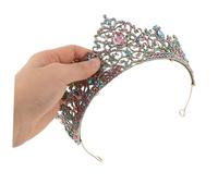 Veemoon Bridal Tiara Alloy Crown Rhinestone Wedding Hairpiece for Women Princess Headband Pageant Accessory Elegant Birthday Party Celebration Headwear