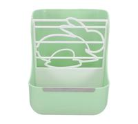 Veemoon Bunny Hay Feeder Light Green Plastic Hay Rack and Food Bowl 2-in-1 7x6x5.5 for Guinea Pigs and Bunnies