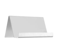 Veemoon Business Card Holder Desktop Stand Mirror Silver Name Plate Desk Organizer for Office Reception and Exhibition Simple Stylish Card Display Base