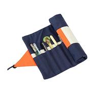 Veemoon Canvas Portable Matching Pencil Roll Holder Handmade Wear-Resistant Pouch for Storage Organization for Artists and Students Includes Multiple Elastic Slots for Pens and Brushes