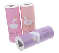 Veemoon Car Tissue Holder Cylinder Tissue Box 3pcs with Fashion Cute Printed Design Portable round Container for Travel and Car Use Refillable Facial Paper Roll Convenient and Stylish