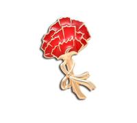 Veemoon Carnation Alloy Made Elegant Brooch Red Pin for Women of Sturdy Zinc Accessory Stylish Flower for Weddings and Parties