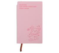 Veemoon Cartoon Cat Notebook, A6 Lined Writing Journal 192 Page Pink | Animal Themed Notebook, Pocket Size for Daily Memo, Soft PU Cover, Kawaii Planner for Travel, School Use