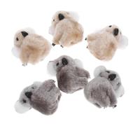 Veemoon Cartoon Plush Koala Hair Clips 6pcs Set Gray and Khaki Soft Side Barrettes for Girls Hair Decor Accessories