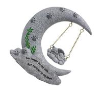 Veemoon Cat Memorial Stone Pet Memorial Markers Creative Moon Shape Commemorate Cat Express Remembrance Safe Synthetic Resin Garden Friend