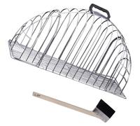 Veemoon Cat Shower Cage Cat Grooming Cage Space-saving Good Visibility Thickened Metal Hollow Design with Brush for Home Pet Bathing