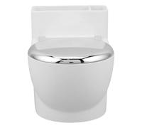Veemoon Cat Water Fountain Toilet Shaped Drinking Fountain, Stainless Steel and Abs, White, Easy Disassembly, Hygienic Fresh Water, for Cats and Dogs, Small Homes and Apartments