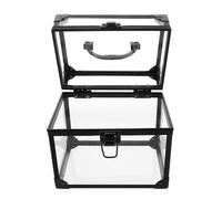Veemoon CD Carry Cases Large Capacity Acrylic Plastic Black Portable Disc Storage Box for Vinyl Records and Game Discs, Home and Studios