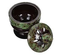 Veemoon Ceramic Arabian Incense Burner: Bakhoor Charcoal Incense Burner Frankincense Incense Holder Middle Eastern Decor For Home Bedside Office Green