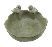 Veemoon Ceramic Bird Bath: Birdbath Bowls Dish Only - Flowerpot Bird Bath Feeding Bowl for Outdoors, Garden Deck, Balcony,Yard, Lawn (No Holes)