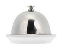 Veemoon Ceramic Butter Dish with Stainless Steel Lid Multi-Functional Beef Fat Tray and Sauce Dish Versatile Relish Plate for Kitchen and Dining Heat Preservation Crock for Serving and