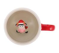 Veemoon Ceramic Cow Mug 3D Hand-Painted Milk Tea Cup Cute Animal Coffee Cup for Home Office Drinking, Gift for Women Cow Lovers Birthday Wedding