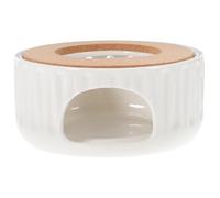 Veemoon Ceramic Hollow Teapot Warmer with Flower Pattern, Tea Heating Stove for Small Teapots, Modern Home Tea Warmer Decorative Accessory