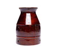 Veemoon Ceramic Moxibustion Pot Moxa Pot Brown Lightweight Dispelling Cold Feeling Double-Layer Heat Insulated for Massage and Warm Moxibustion