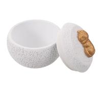 Veemoon Ceramic Pet Ashes Urn with Easy to Open Flip Cover and Dual Storage, White Jar with Separate Compartments and Internal Dual-section Layout, for Dog Ashes Memorial and Home Décor