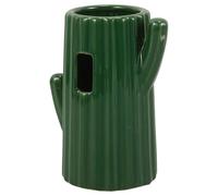 Veemoon Ceramic Pets Feeder Cactus Shaped Puppy Bottle with Plastic Stand Creative Design Safer Anti-bite Water Feeder for Households with Single Or Multiple Pets