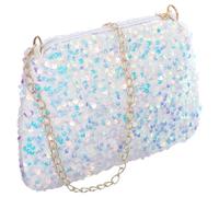 Veemoon Chain Strap Sequin Crossbody Purse Small Lightweight Compact Evening Bag with Interior Organization for Wedding and Formal Events